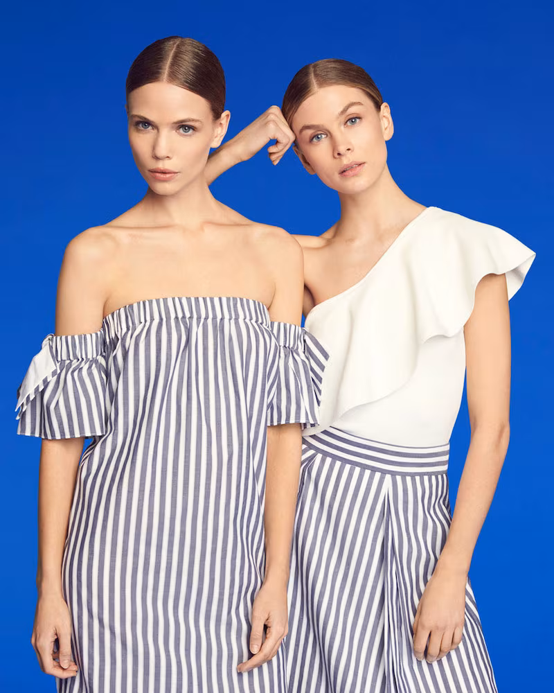 Milly Off-the-Shoulder Striped Poplin Shirtdress