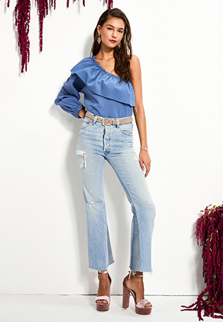 RE/DONE The Leandra High Rise Crop Flare