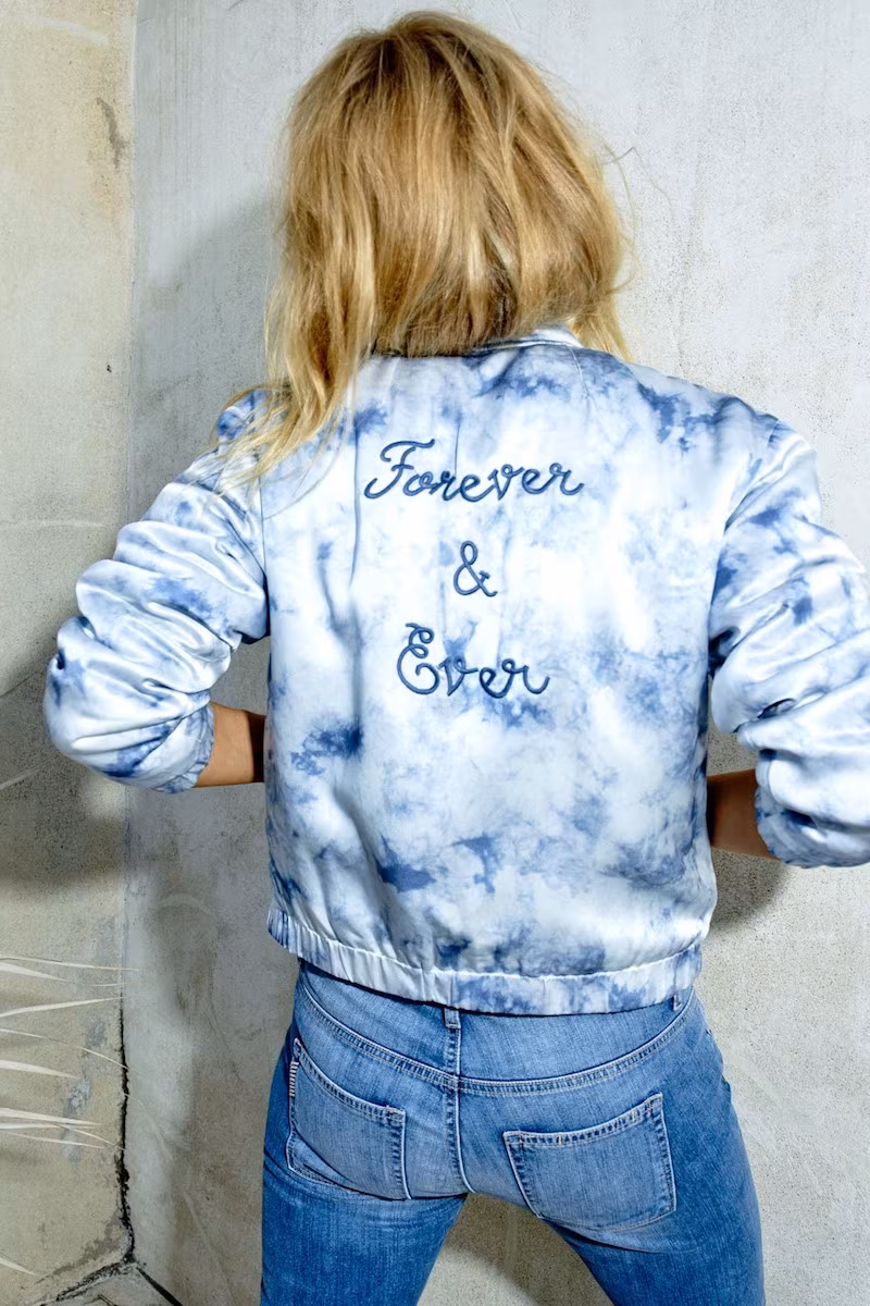 Rosie HW x PAIGE Flo Silk Bomber Jacket