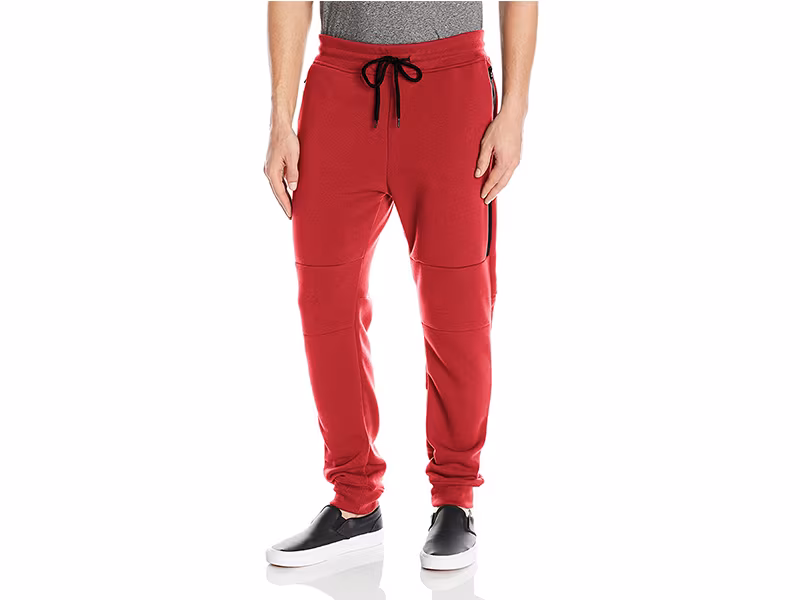 Southpole Basic Fleece Jogger Sweat Pants with Waterproof Long Zippered Pocket