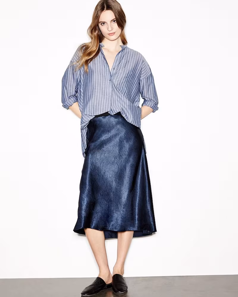 Vince Satin Bias-Cut Slip Skirt