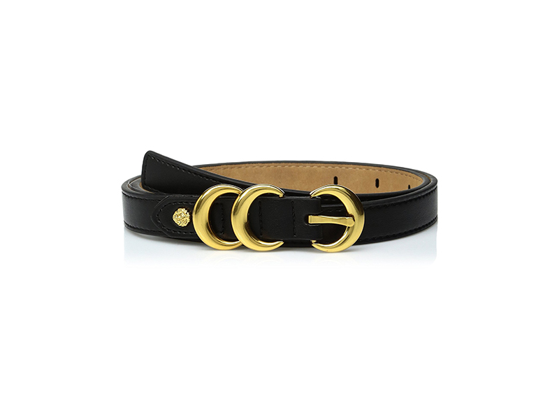 AK Anne Klein Anne Klein 20mm Skinny Belt With Contrast Tab and Double Metal Keepers