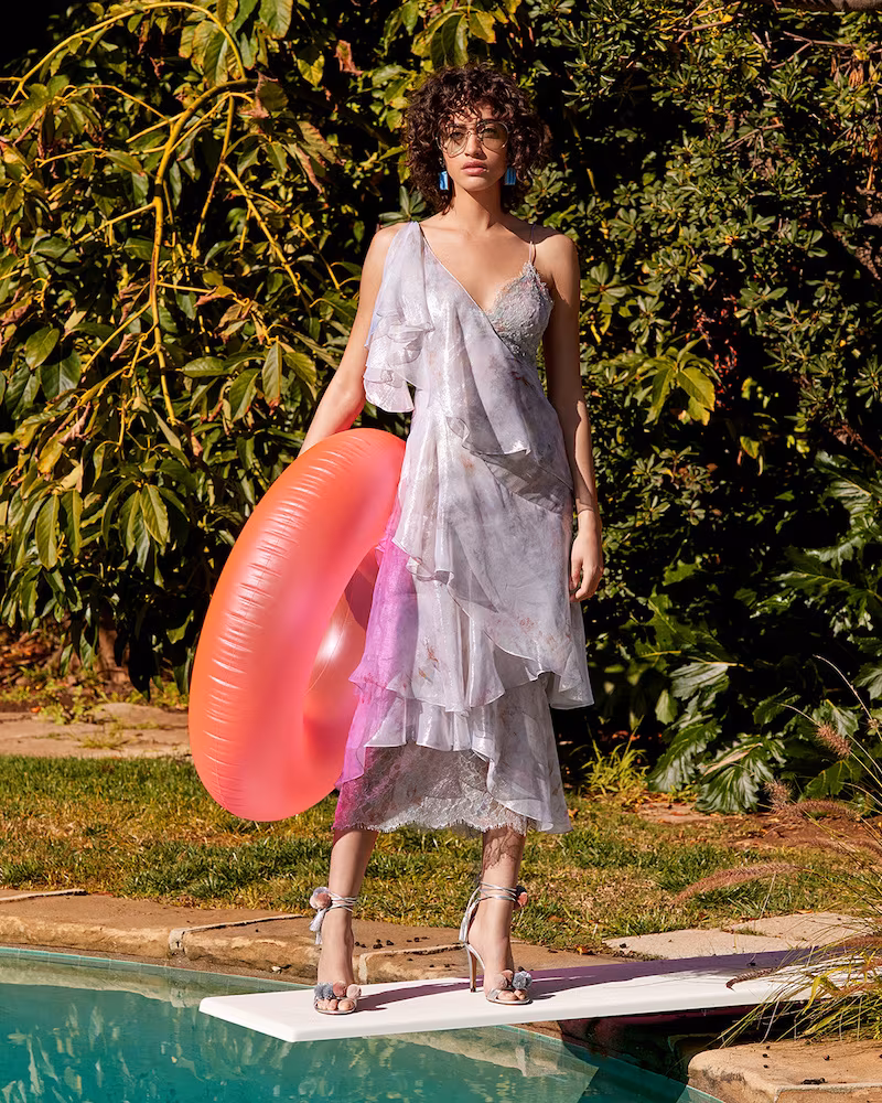 Alameda Turquesa Anna Pom Pom Wrap Sandals