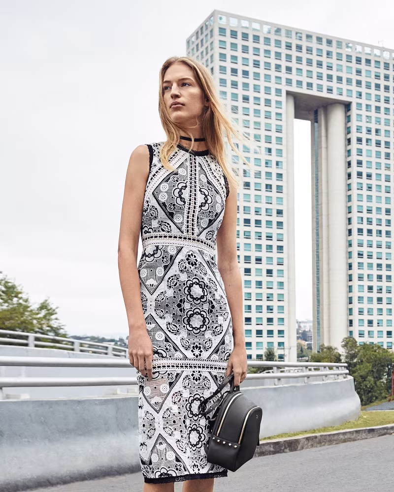 Alexis Keena Lace-Overlay Cocktail Dress