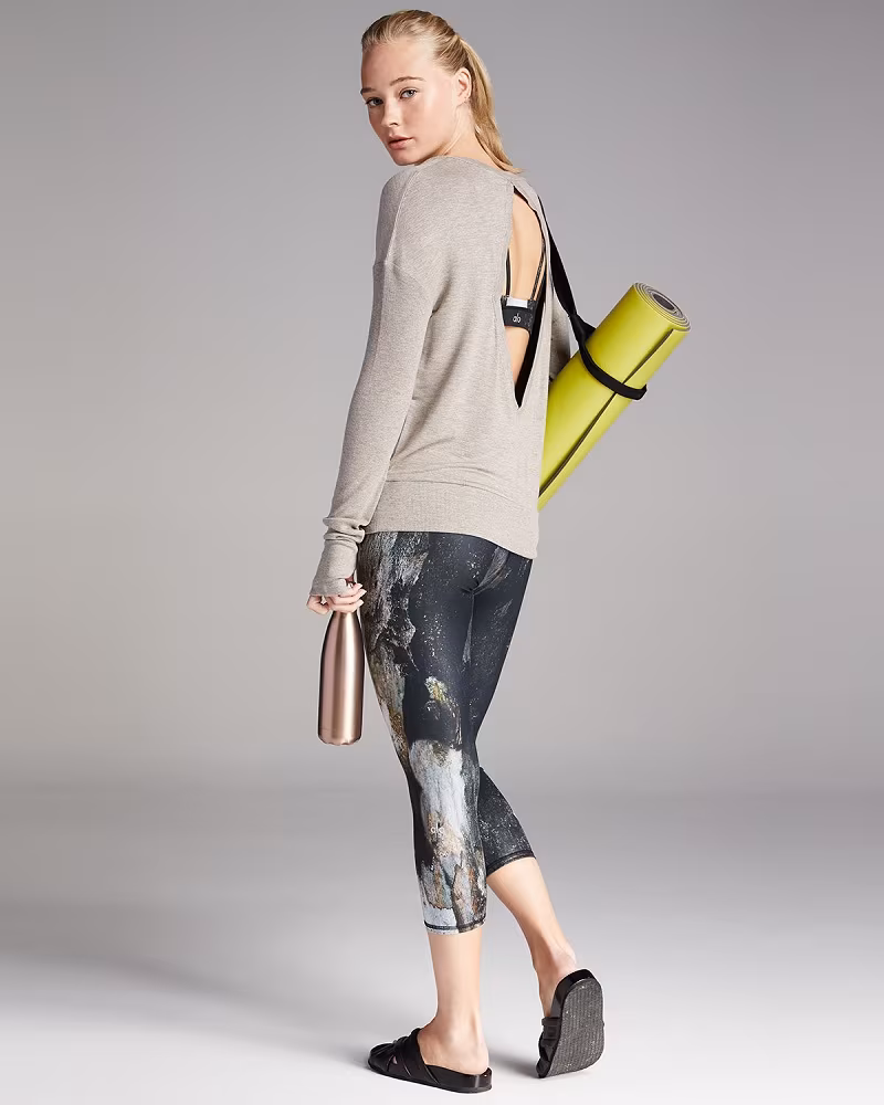 Alo Yoga Airbrush Printed Sport Capri Leggings