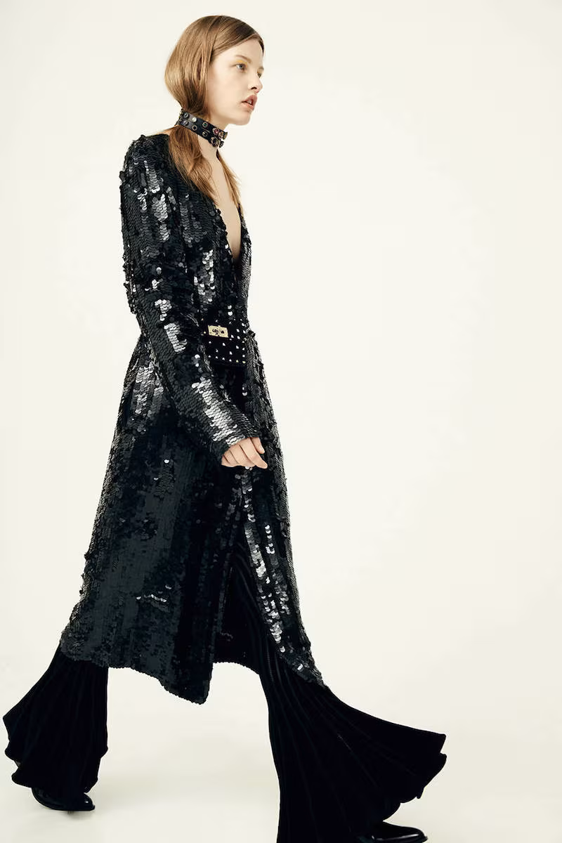 Attico Dara Sequined Georgette Coat