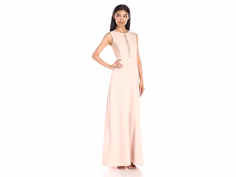 BCBGMax Azria Ashlee Sleeveless Dress Lace Inset