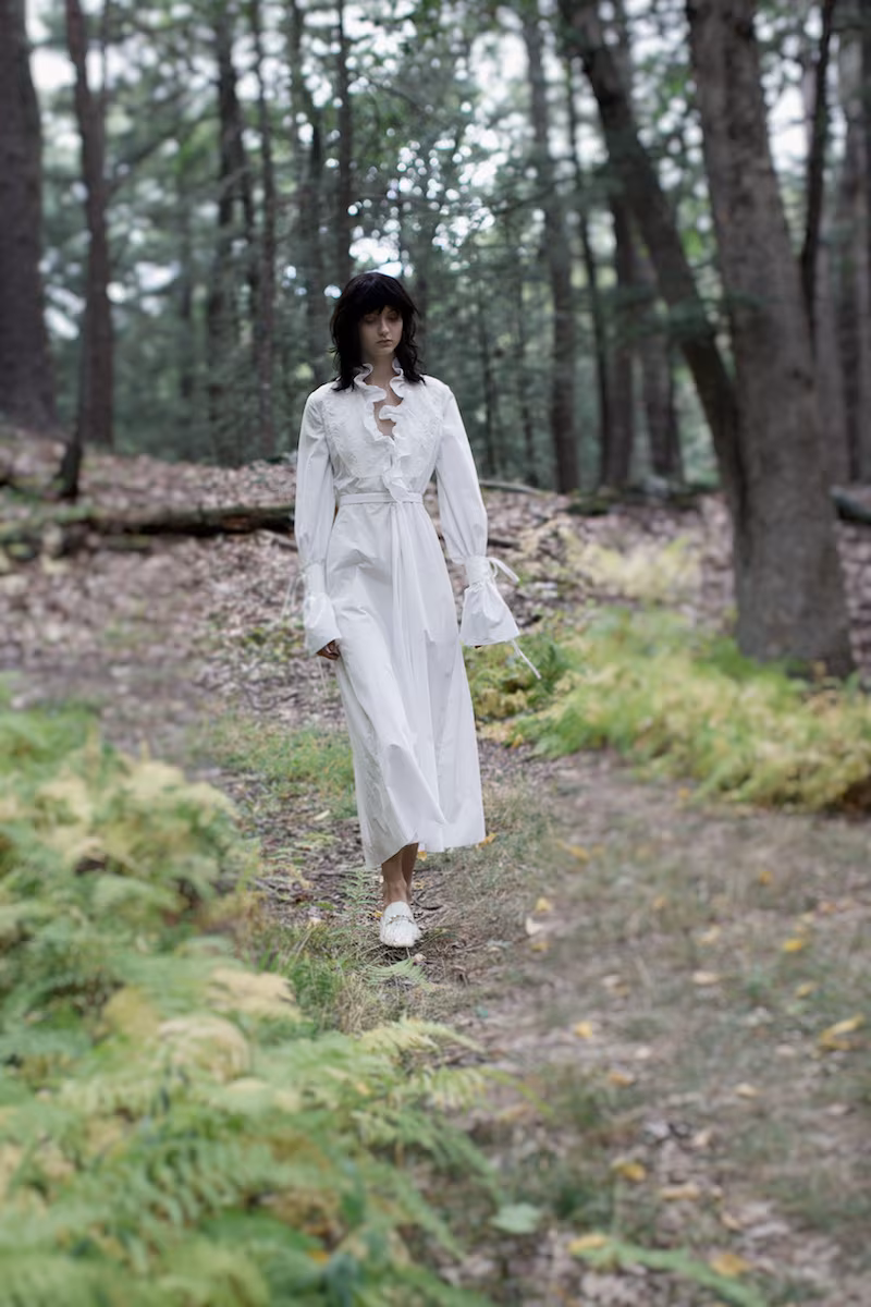 BY. Bonnie Young Cotton Ruffle Maxi Dress