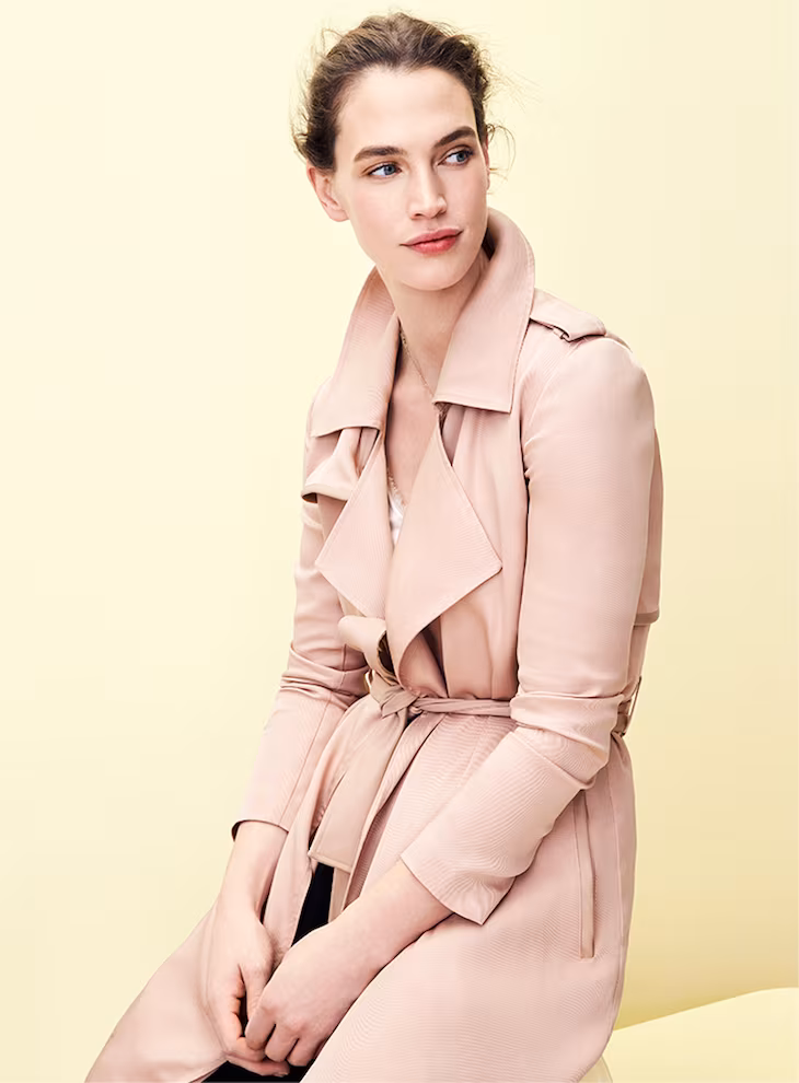 Belle Badgley Mischka Angelina Tencel Trench Coat