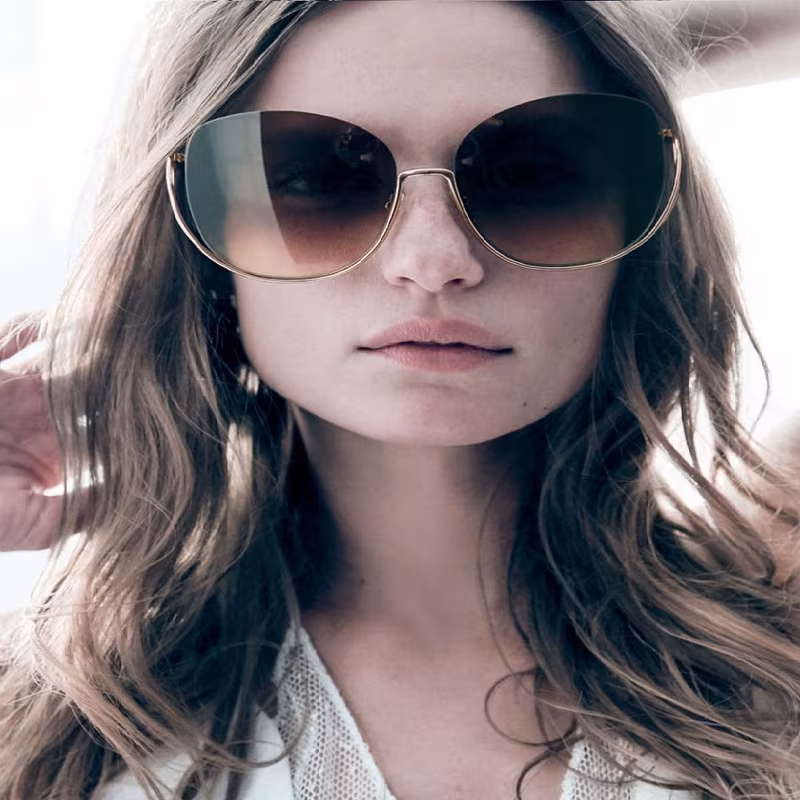 Chloe Milla Square Semi-Rimless Sunglasses