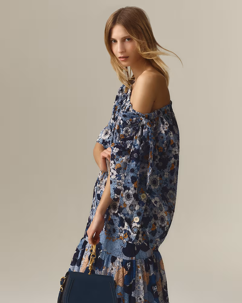 Chloé Bell-Sleeved Floral-Print Top