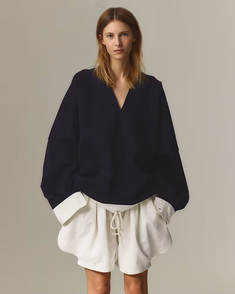Chloé Sailor-Collar Buttoned-Cuff Sweater