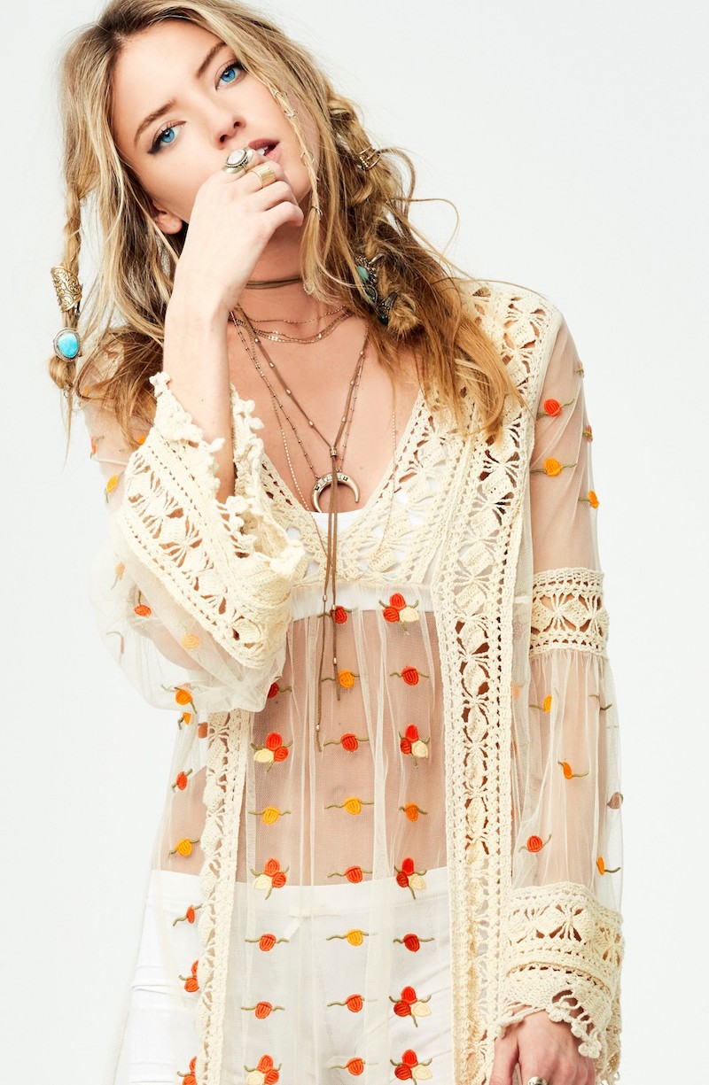 Free People Finest Heart Lace Maxi Tunic