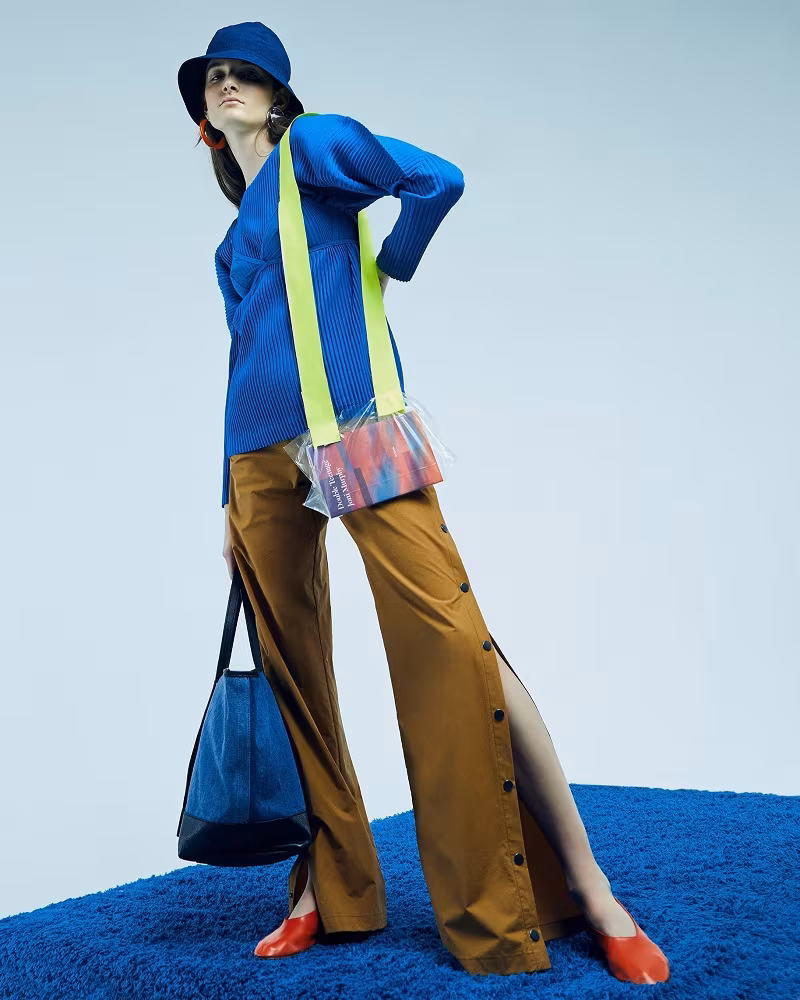 Homme Plissé Issey Miyake Blue Pleated Pullover