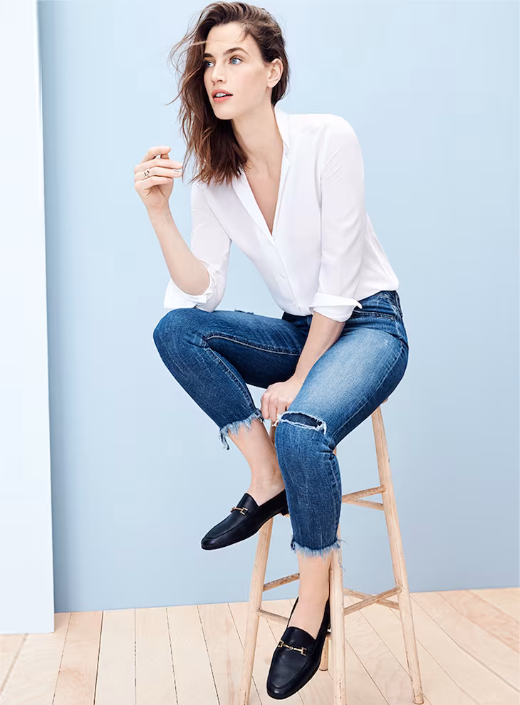 Joe's Jeans Charlie High Rise Skinny Crop Jean with Fray in Neelam