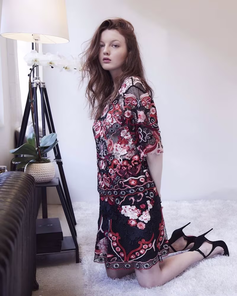 Kobi Halperin Mirielle Embroidered Floral Lace Blouse