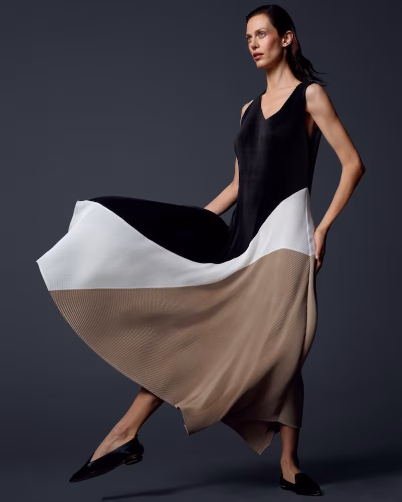 Lafayette 148 New York Celia Pleated Asymmetric Dress