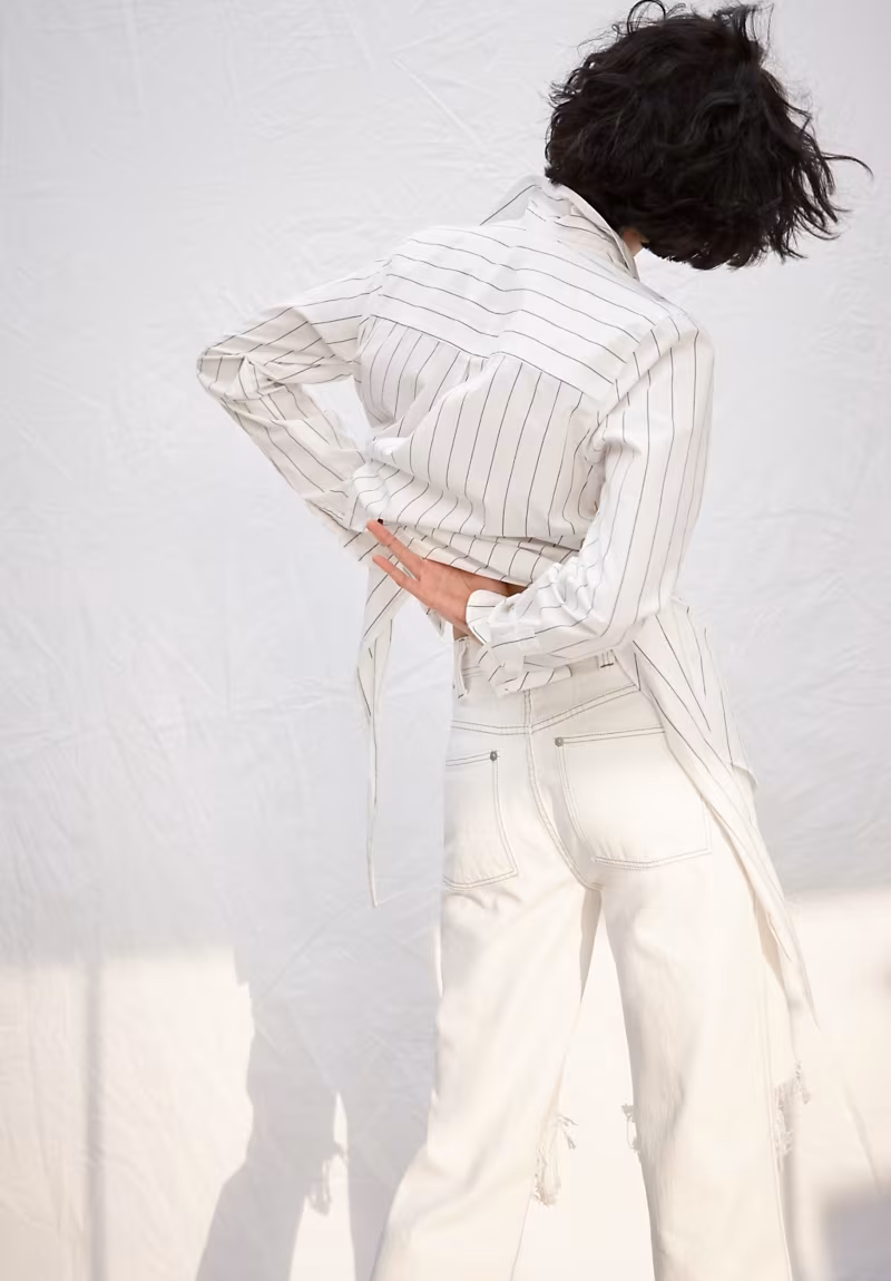 Madewell Button-Down Tie Tunic Shirt
