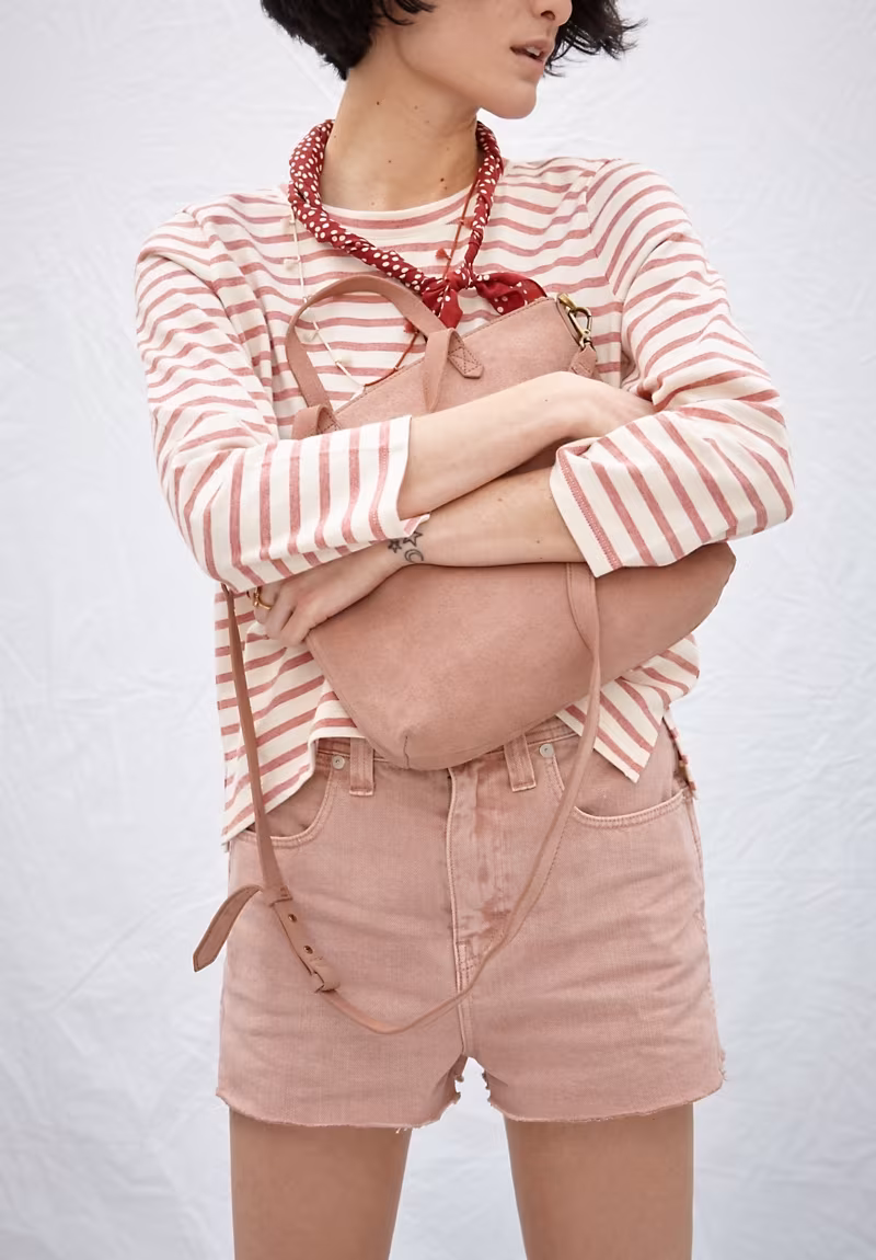 Madewell x Where I Was From High-Rise Jean Shorts in Gentle Blush
