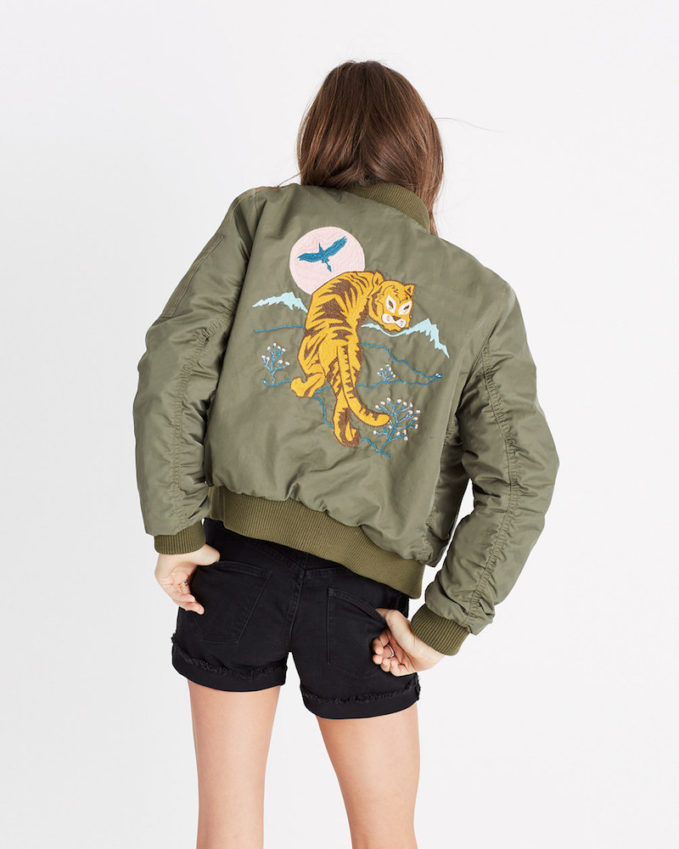 Madewell x Ft. Lonesome Embroidered Bomber Jacket
