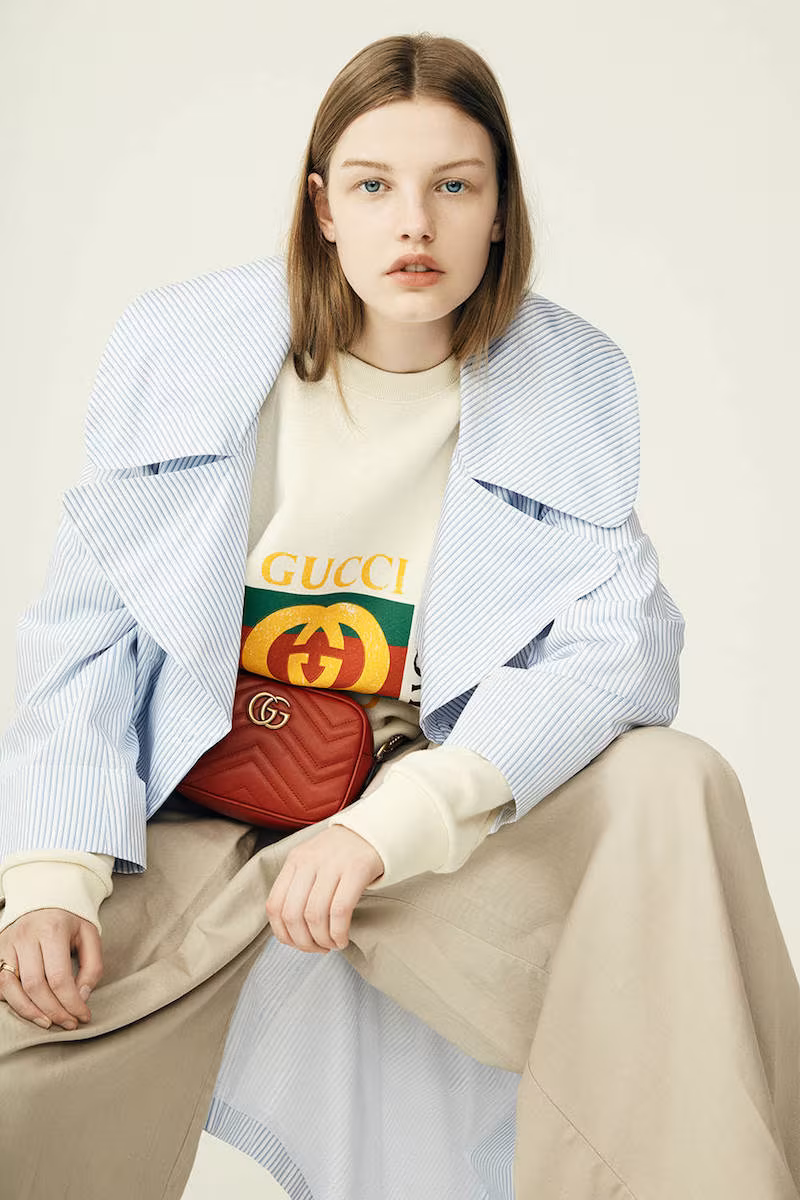 Maison Margiela Striped Cotton Poplin Trench Coat
