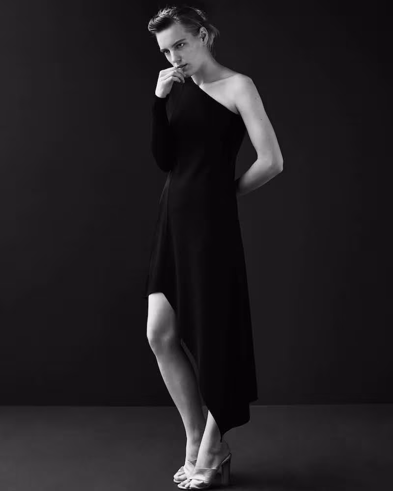 Narciso Rodriguez Crepe One-Shoulder Dress