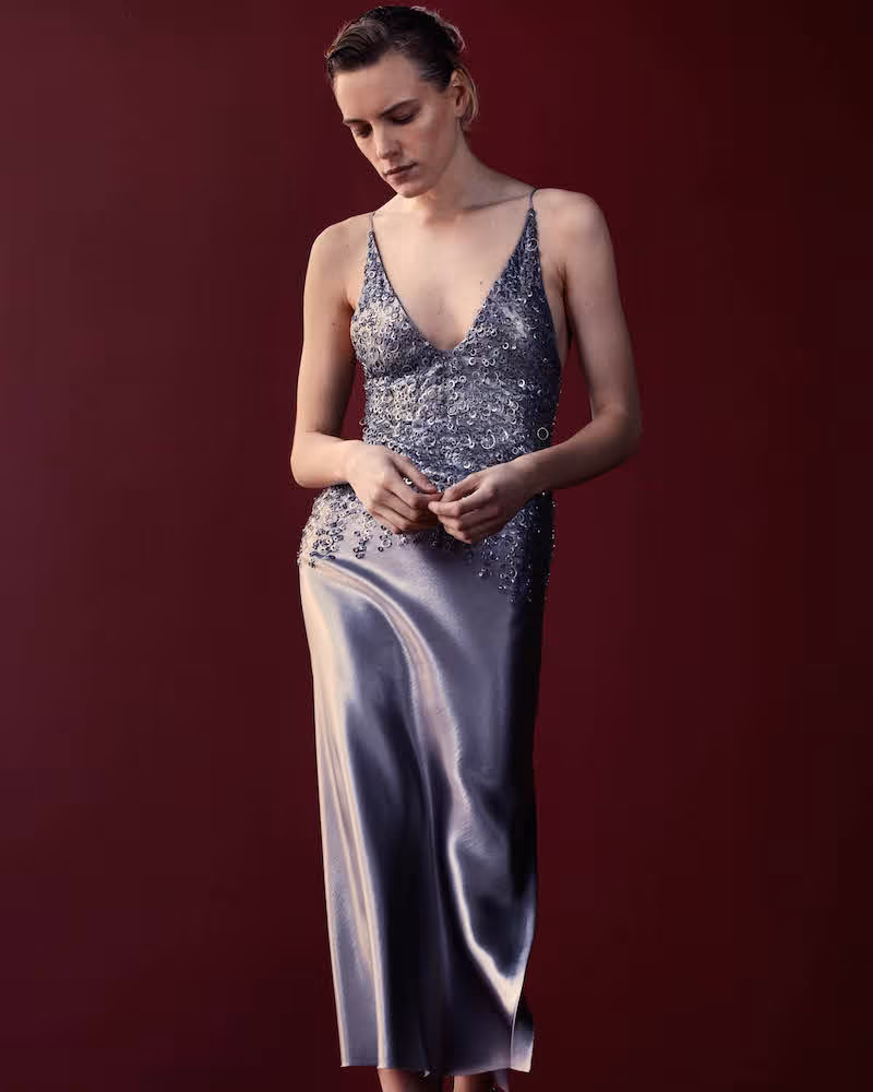 Narciso Rodriguez Silk Embellished Gown