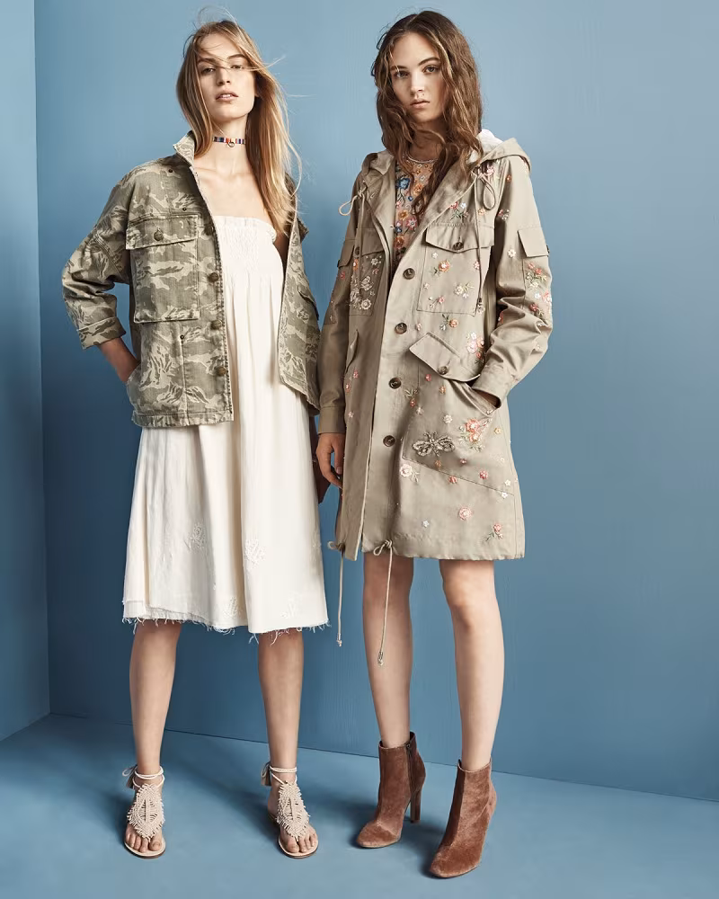 Needle & Thread Dragonfly Embroidered Military Parka