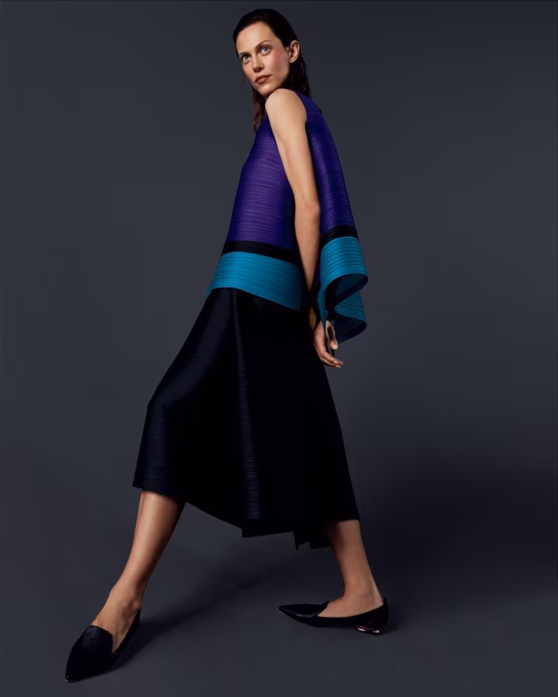 Pleats Please Issey Miyake Bounce Striped Tank