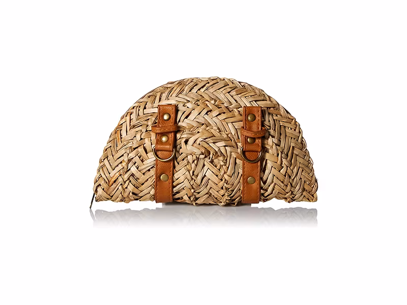 San Diego Hat Company Sea Grass Clutch with Leather Straps