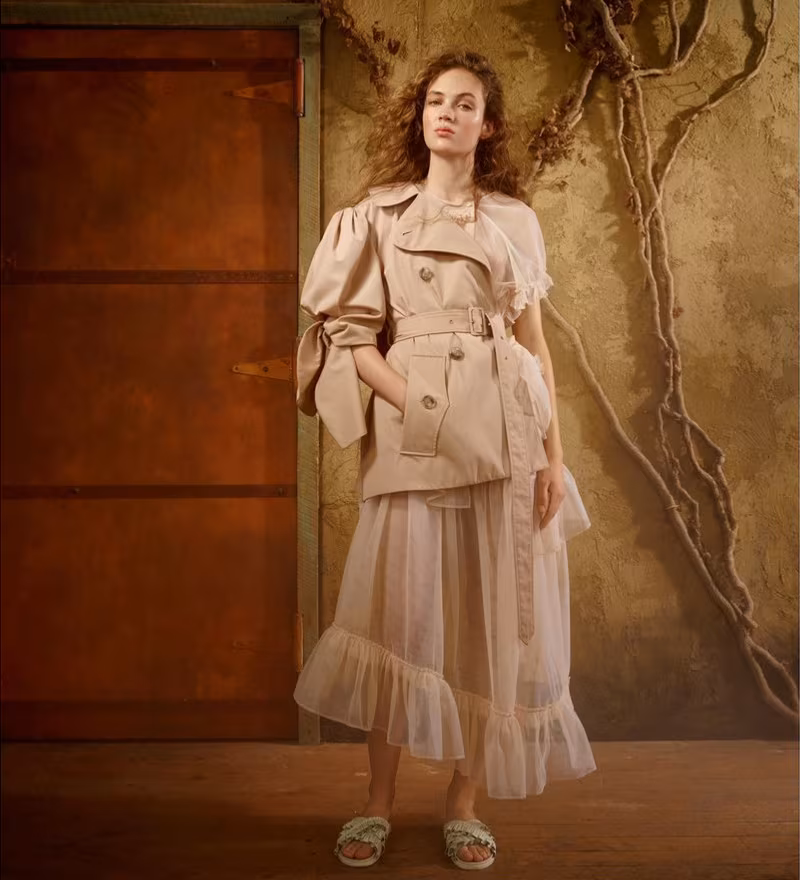 Simone Rocha Twill Knotted Sleeve Jacket
