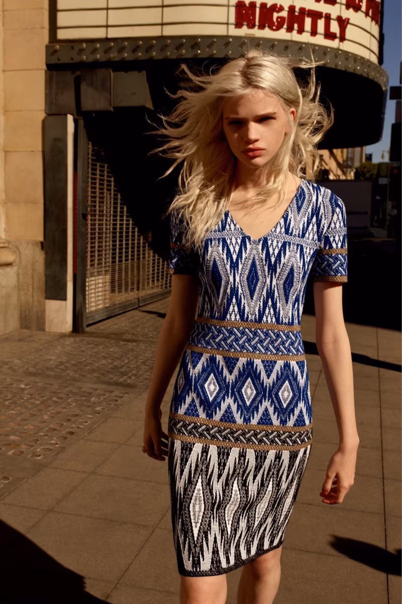 St. John Patterned Wool-Blend Dress