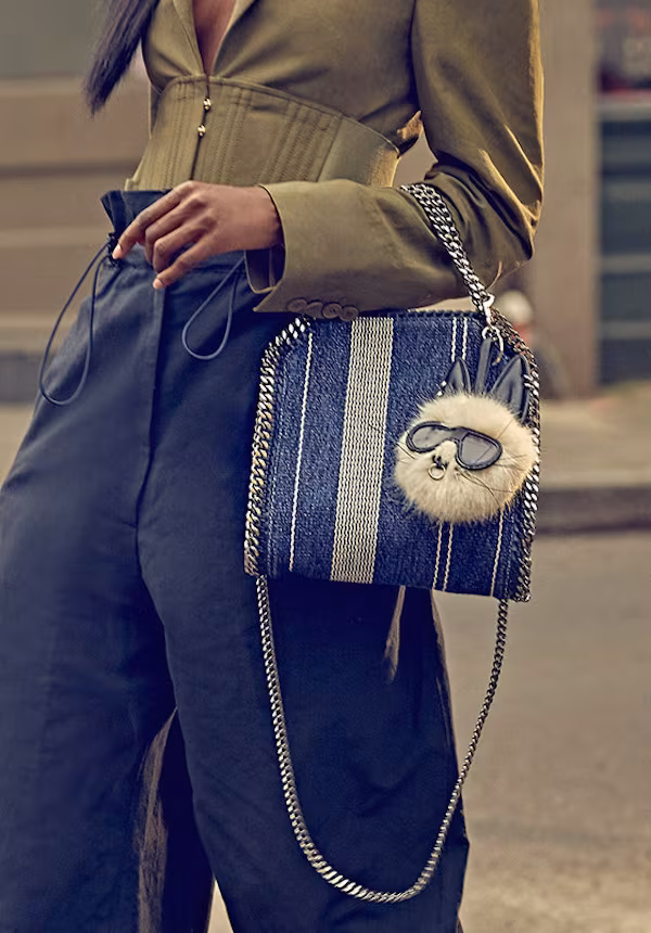 Stella McCartney Rabbit Faux Fur Pom-Pom Keychain