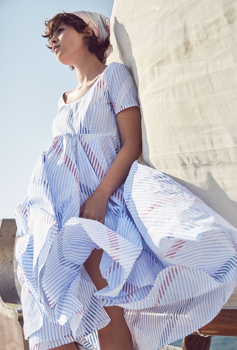 Thierry Colson Romy stripe-print cotton-voile dress