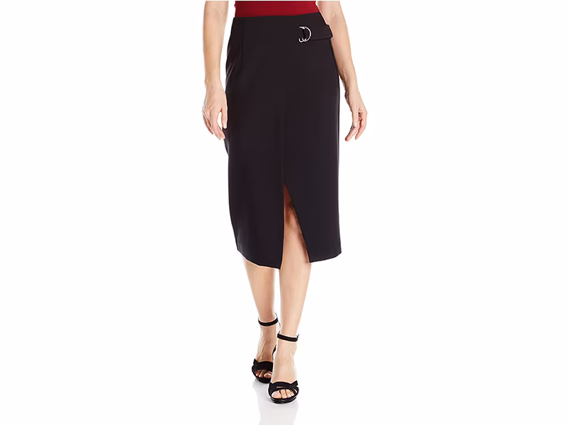 XOXO Faux Wrap Front Skirt with D-Ring