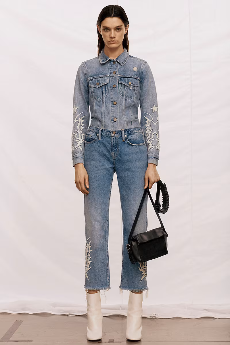 AllSaints Philly Embroidered Denim Jacket