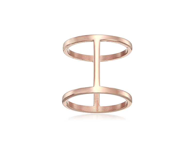 Amazon Collection 18k Rose Gold Plated Stainless Steel 15mm Ring