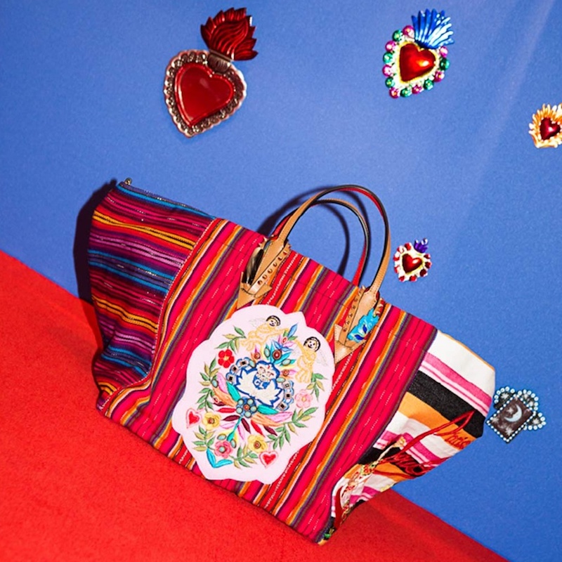 Christian Louboutin Mexicaba Crest-Embroidered Striped Tote