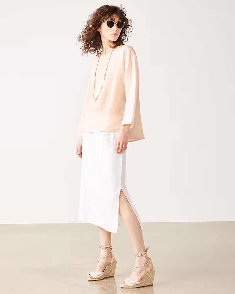 Eileen Fisher Organic Handkerchief Linen Box Top