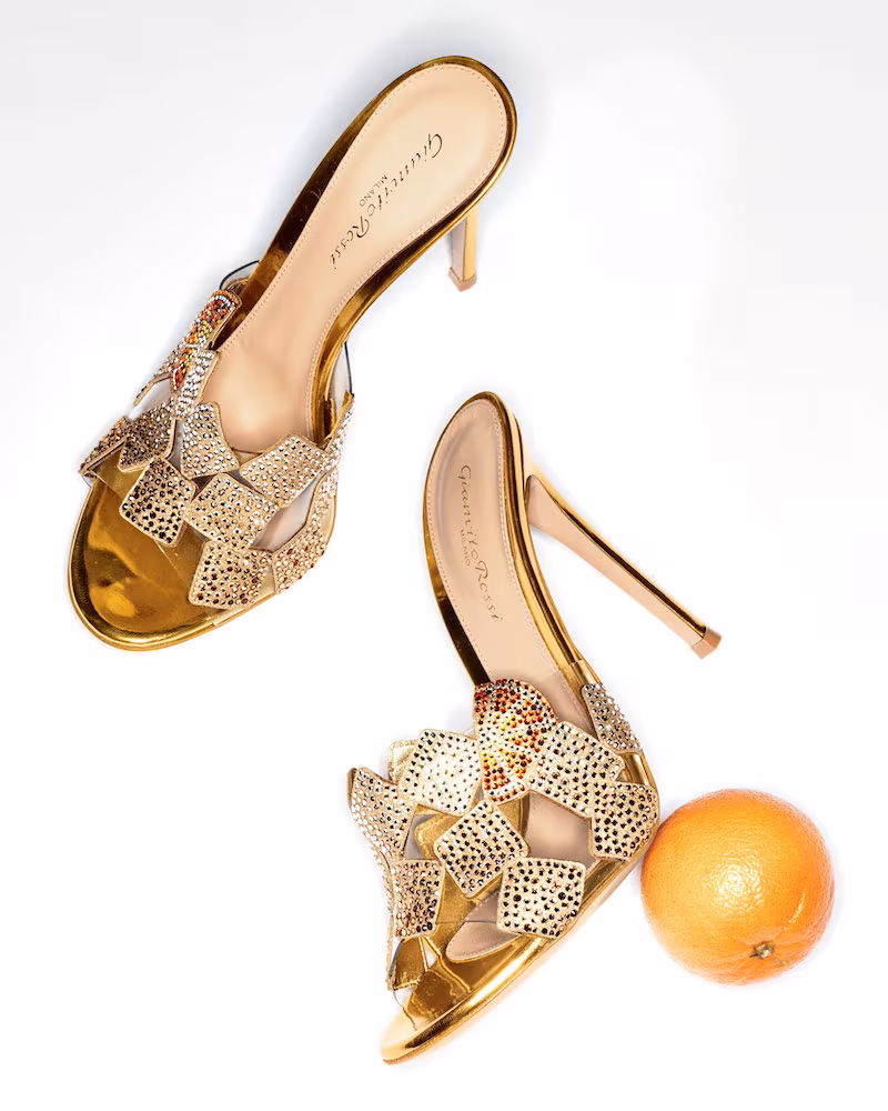 Gianvito Rossi Crystal 105mm Slide Sandal