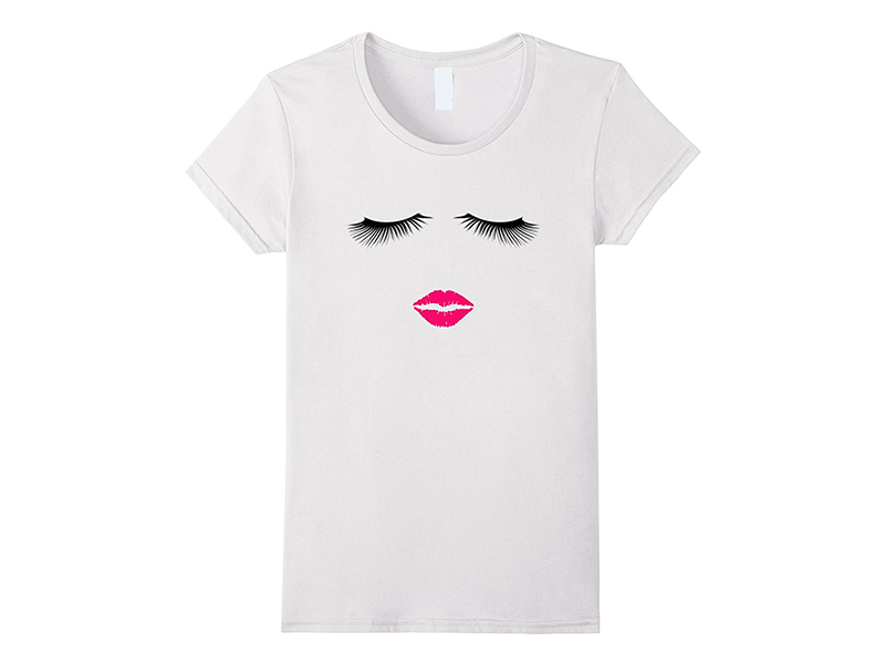 LennyFace Lipstick and Eyelashes T-Shirt