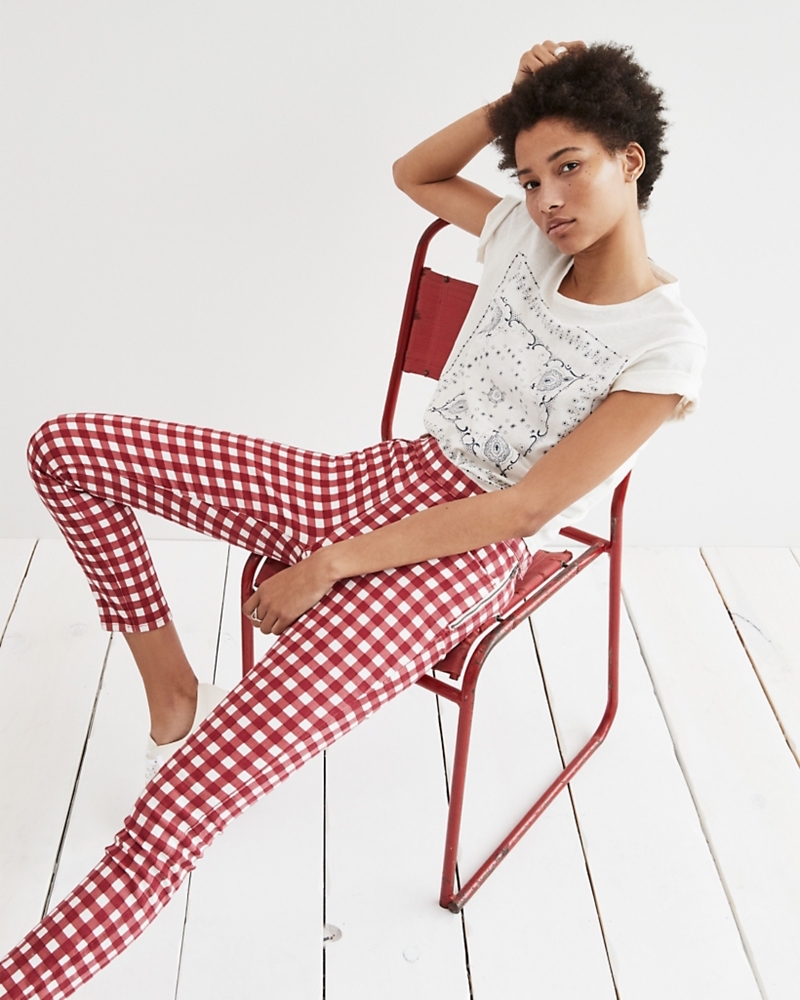 Madewell 9" High-Rise Skinny Crop Jeans: Gingham Edition