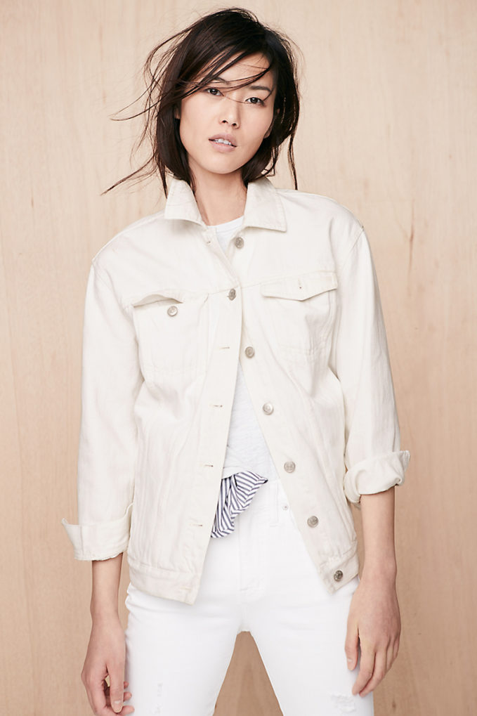 Madewell The Oversized Jean Jacket in Tile White