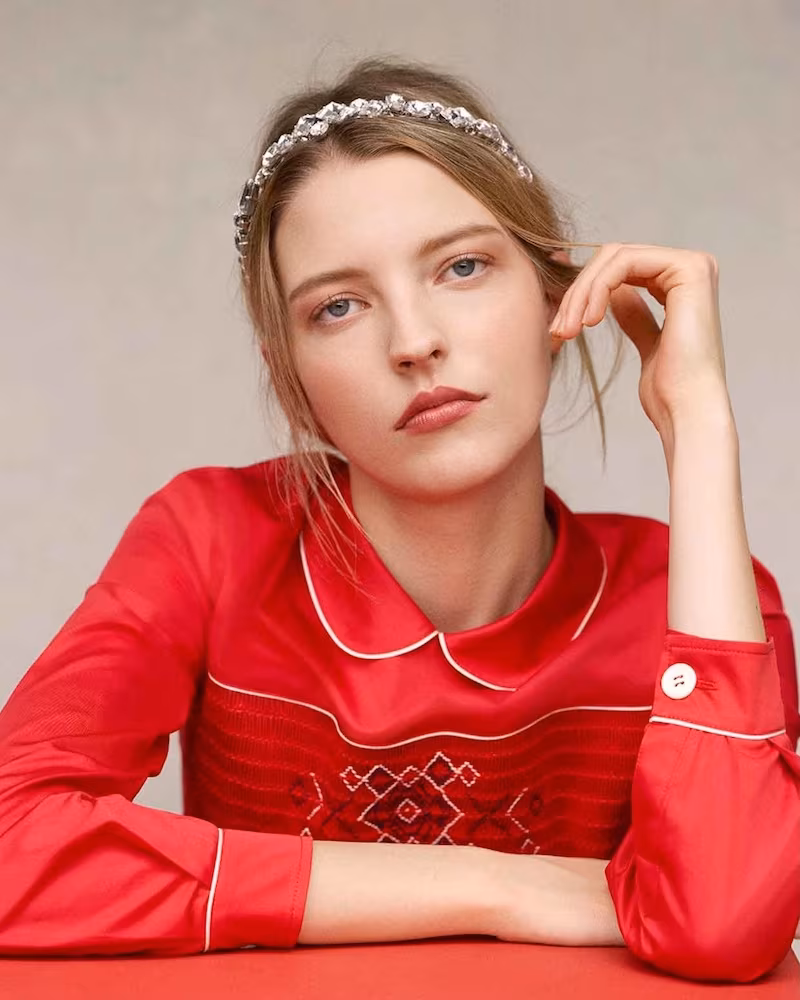 Miu Miu Smocked-Front Cotton Top