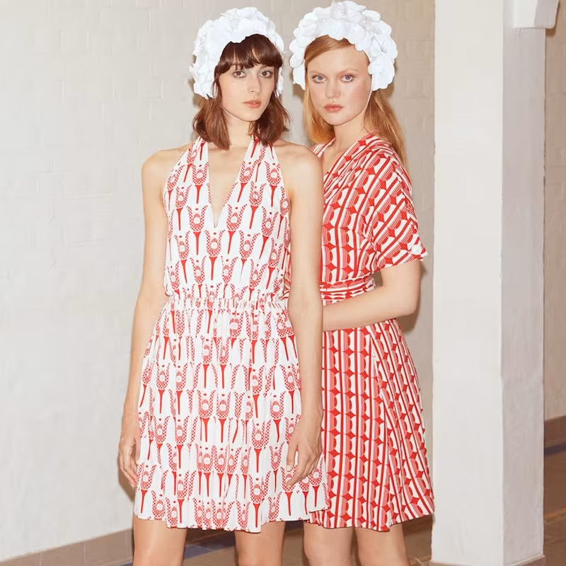 Miu Miu x mytheresa.com Printed Cotton Halter Dress