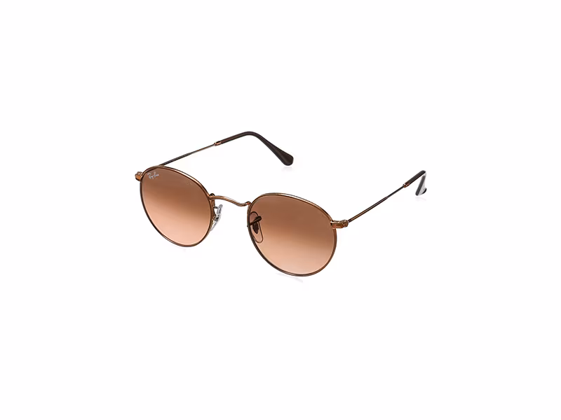 Ray-Ban Metal Round Sunglasses, Shiny Light Bronze