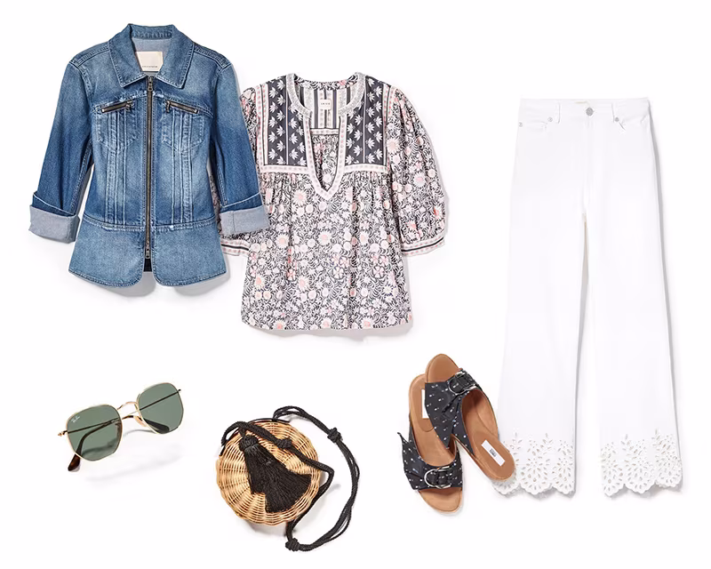 Rebecca Taylor Denim Pintuck Jacket