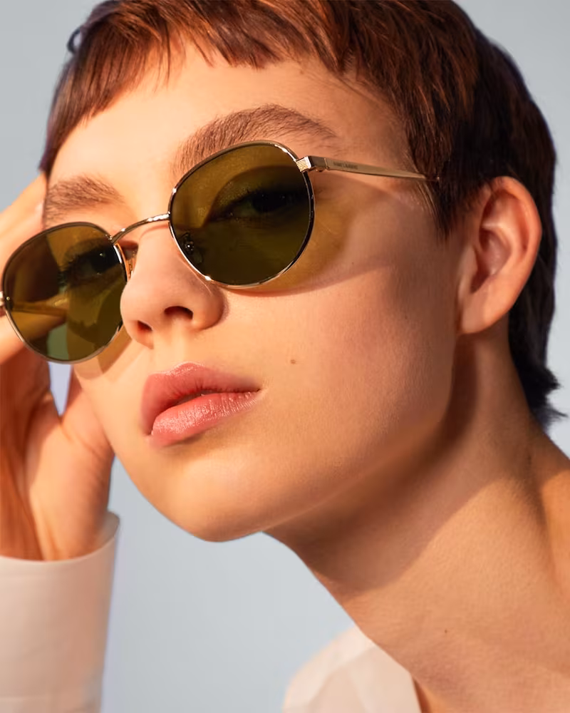 Saint Laurent SL136 Zero Round-Frame Sunglasses