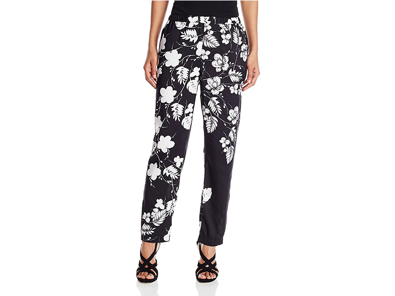 Vince Camuto Floral Cascade Straight-Leg Pull-On Pant