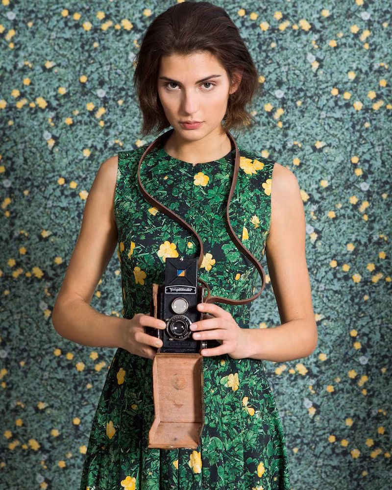 Akris Buttercup Floral-Print Belted A-Line Dress